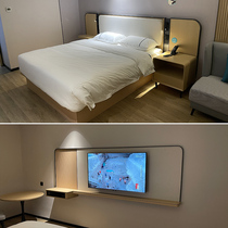快捷酒店家具定制设计翻新民宿成套双人床靠公寓组合电视框宾馆床