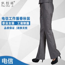 超大码女裤新品长裤中国电信银行保险物业地产工作服秋冬女西装裤