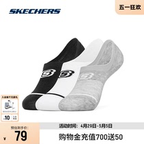 Skechers斯凯奇缤纷休闲系列冬季男女同款隐形袜子3双装运动袜子