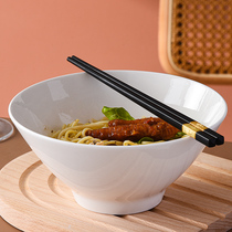 日式白色家用吃饭碗单个景德镇骨瓷碗大号汤碗拉面碗陶瓷釉下彩碗