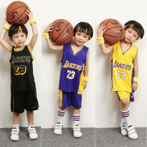 詹姆斯湖人队儿童版23号球衣男童女童篮球服套装小孩子小学生男孩