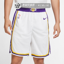 Nike NBA洛杉矶湖人队速干透气运动短裤训练篮球五分裤AJ5616-100