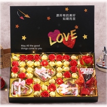 520情人节玫瑰花束生日礼物德芙巧克力礼盒装零食送女朋友女生