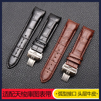 天梭库图T035手表带1853弧口T035627A T035407A适配原装酷图真皮