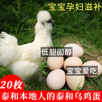 泰和乌鸡蛋农家散养土鸡蛋白凤乌骨鸡蛋竹丝鸡月子蛋新鲜20枚包邮