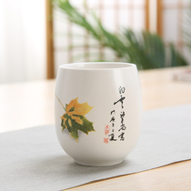 中式品茗杯功夫茶具茶盏主人杯陶瓷单杯日式大小喝茶杯子套装定制