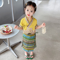傣族服装儿童女孩汉服夏季泼水节云南西双版纳女童民族风度假演出