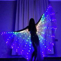 精灵LED发光蝴蝶翅膀背饰儿童成人金翅荧光披风舞台演出道具服女