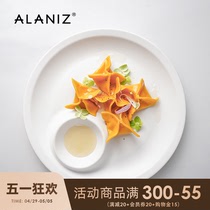 alaniz南兹江田陶瓷饺子盘寿司盘分格圆形家用蘸料盘创意水饺盘
