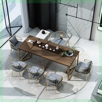 现代简约新中式茶桌椅组合阳台办公室原木大板实木家用小型泡茶台