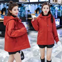 工装外套女2023冬季新款加绒派克棉服学生韩版宽松短款小个子棉袄