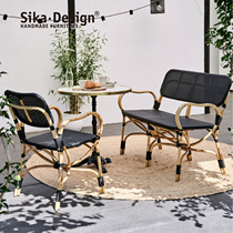 Sikadesign丹麦手工藤编餐椅咖啡厅椅半户外北欧法式Bistro chair