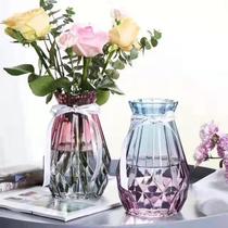 客厅透明花瓶 创意简约 北欧干花插花水培绿萝植物玻璃瓶家用摆件