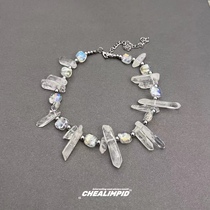 CHEALIMPID/.冰柱不规则天然石水晶项链男女原创小众设计夸张颈链
