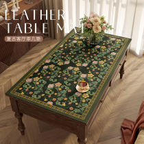 美式高级感桌布长方形桌面保护垫防水防油防烫隔热免洗皮革餐桌垫