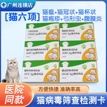 【猫六项】猫瘟猫鼻支疱疹猫传腹猫杯状弓形虫试纸宠物病毒检测卡