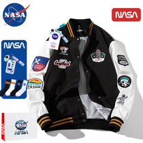 2023新款NASA联名棒球服男情侣款宽松休闲外套潮牌飞行员棉衣夹克