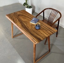 新中式南美胡桃木实木大板禅意小茶桌写字桌书桌办公桌简约阳台桌