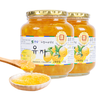 韩国进口全南蜂蜜柚子茶1kgX2罐泡水喝的水果茶柚子酱热饮品冲调
