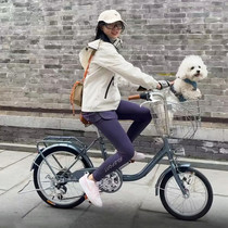 凤凰通勤自行车网红女式复古禧玛诺变速20寸轻便通勤女士宠物单车