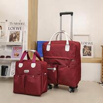 <em>拉杆包</em>新品女大容量行李包手提行李袋折叠旅行收纳袋万向轮印LOGO