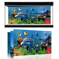 美宠展猷定做鱼缸背景海洋海底世界一米阳光海水鱼缸壁画HY1159