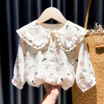 女宝宝秋季长袖衬衫1-3岁小女孩娃娃衫4儿童洋气衣服星星印花上衣