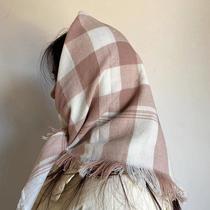 村姑头巾老人头巾女棉线格子中老年老式四方包头巾民族风奶奶方巾