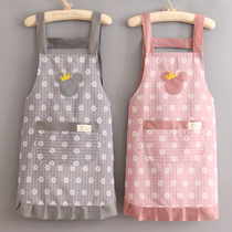 韩版家用做饭厨房公主围裙女帆布透气工作时尚新款围腰上班年轻款