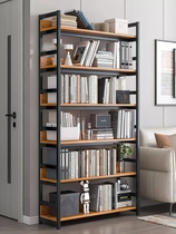 书架置物架落地家用简易货架多层图书馆钢木书柜客厅卧室储物架子