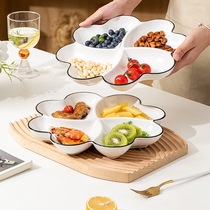 盘子菜盘家用大人分格餐盘陶瓷分隔盘2024新款创意拼盘减脂水果盘