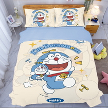 哆啦A梦卡通全棉床上四件套纯棉儿童床品宿舍被套床单床罩三件套.