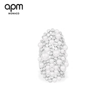 APM MONACO 银白色个性珍珠戒指小众高级A21086XPL