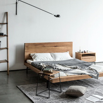 进口柚木床全实木床双人床架1.51.8米现代简约北欧风格实木家具
