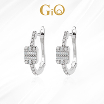 GiO珠宝 璀璨系列 18K金天然钻石耳钉女真钻耳饰耳环
