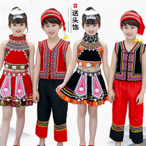 六一儿童苗族演出服彝族服装傣族少数民族舞蹈服土家族佤族男女童