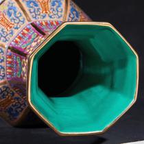 景德镇花瓶陶瓷器珐琅彩粉彩仿古摆件八仙过海六方瓶中式艺术装饰