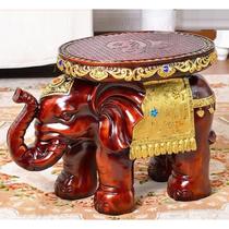 大象坐凳红木实木色门口小象换鞋凳招财家居客厅白色大象凳子摆件