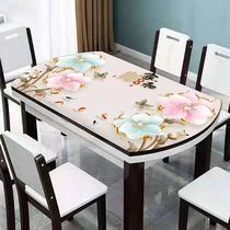椭圆形餐桌桌布防水防油桌垫耐高温最新款软玻璃现代简约pvc中式