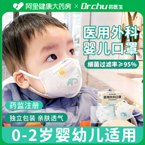 婴儿口罩小童医用外科0到6月12专用新生儿婴幼儿宝宝0一3岁独立装
