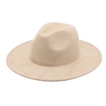 2023年春夏新款男女士礼帽英伦风复古爵士帽羊筋绒费多拉帽Fedora