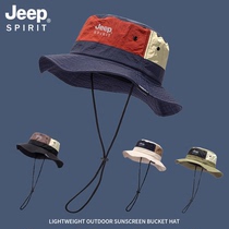 jeep渔夫帽防晒帽夏季遮阳帽防紫外线户外钓鱼透气可折叠男款帽子