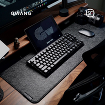 GWANG超大号毛毡软木黑灰鼠标垫键盘垫办公学习电脑桌垫加大加厚