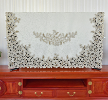 中式电视机防尘罩套盖巾55寸65寸75寸刺绣布艺台式壁挂式平板曲屏