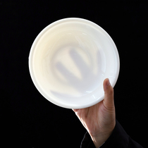 羊脂玉瓷陶瓷盘子德化纯白装菜盘中式家用轻奢华餐具早餐碟子浅盘