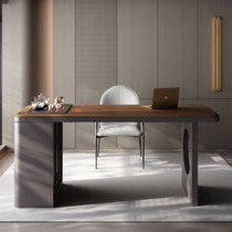 法式复古全实木书桌茶桌一体桌家用茶台写字桌设计师办公桌电脑桌