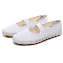 小白鞋女帆布鞋学生体操鞋舞蹈演出鞋手绘鞋软底护士工作鞋白球鞋