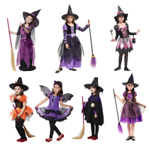 六一儿童节万圣节男女表演服饰披风斗篷蝙蝠魔法师女巫吸血鬼服装