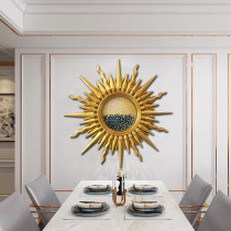 美式轻奢风太阳镜子壁挂客厅墙壁欧式装饰品北欧餐厅玄关墙面挂镜