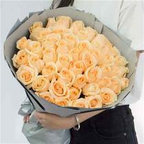 鲜花速递同城香槟玫瑰花束礼盒成都重庆武汉广州女友生日配送花店